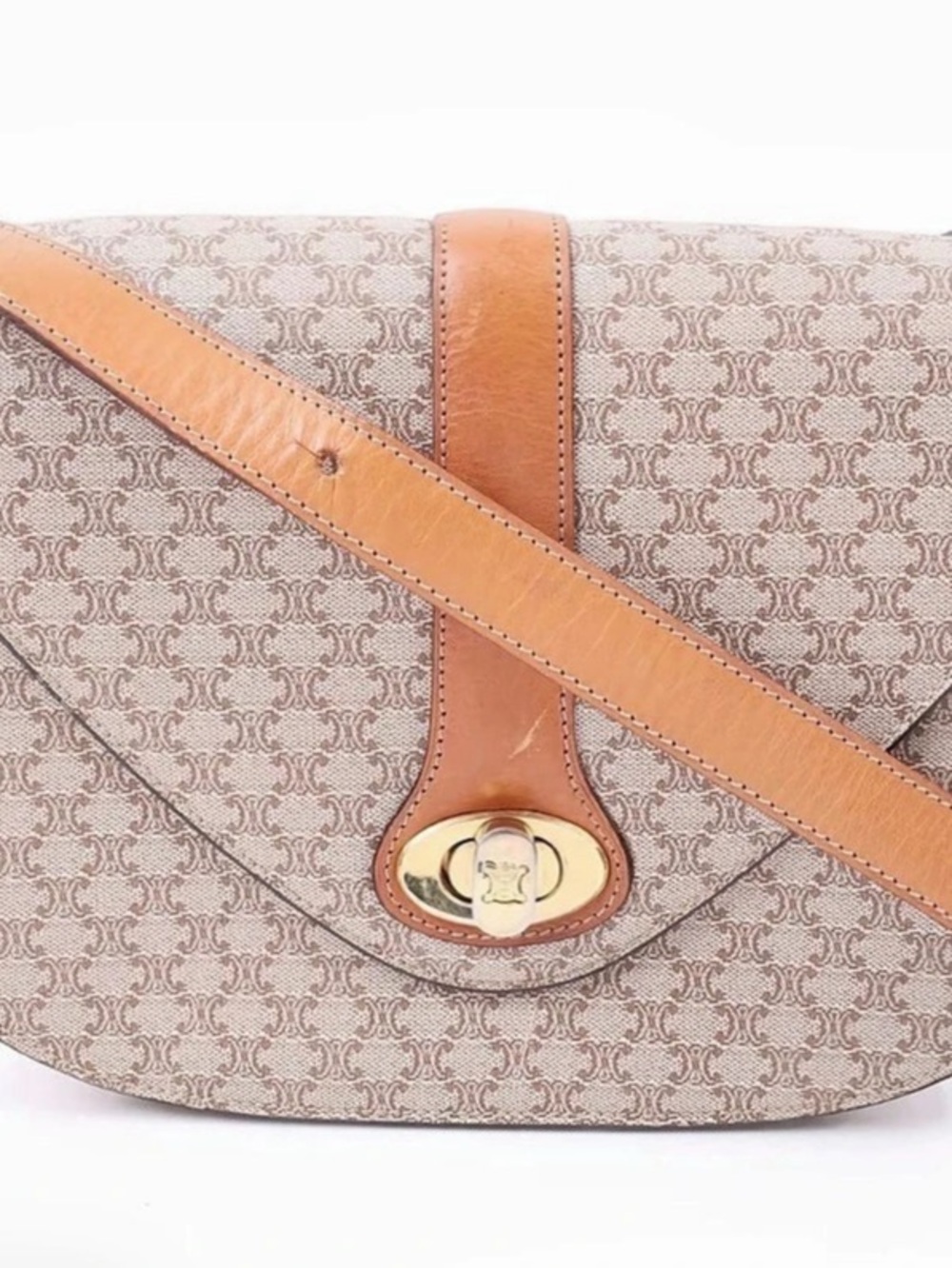 Vintage CELINE Macadam Flap Crossbody Bag + CheckCheck COA